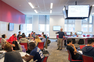 Students and a professor in the classroom